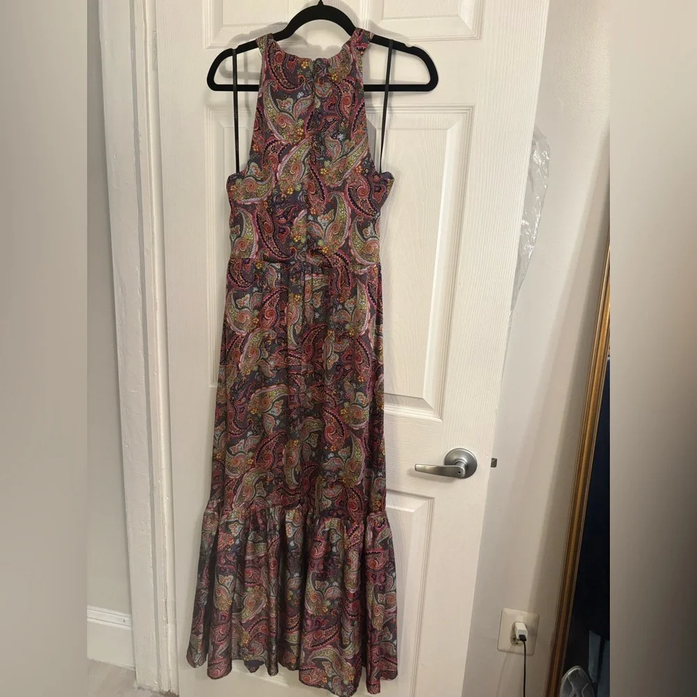 Laundry by Shelli Segal Paisley Maxi Dress Size 8 Boho Ruffle Flowy Sleeveless - Picture 4 of 8